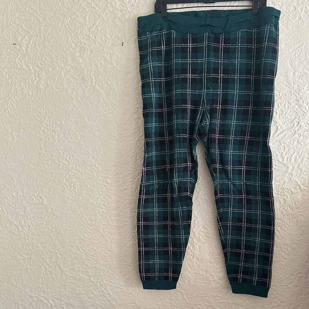 Torrid Green Plaid Sweater Knit Leggings 3X
